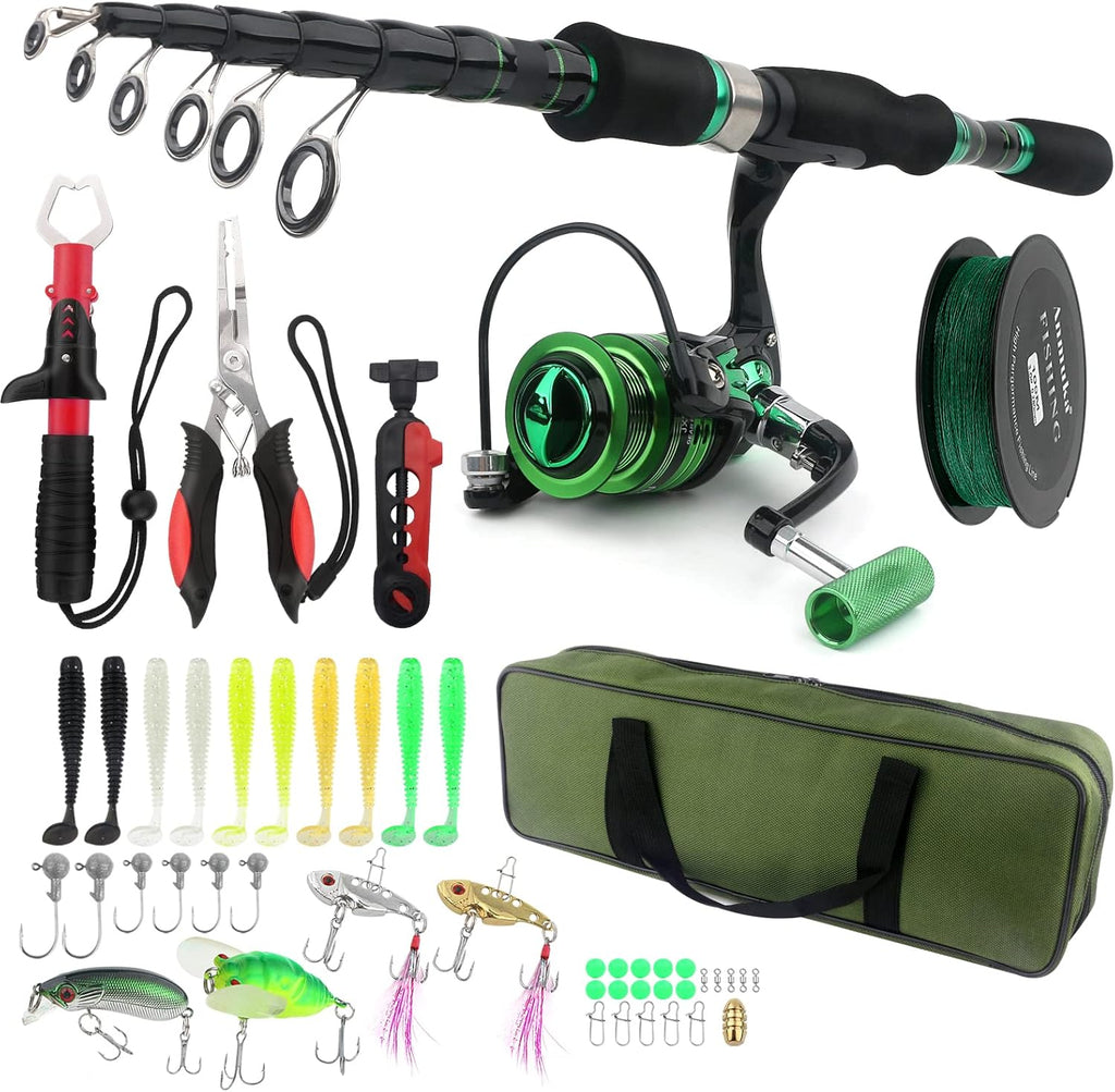 Carbon Fiber Telescopic Fishing Rod and Reel Combo Kit B546