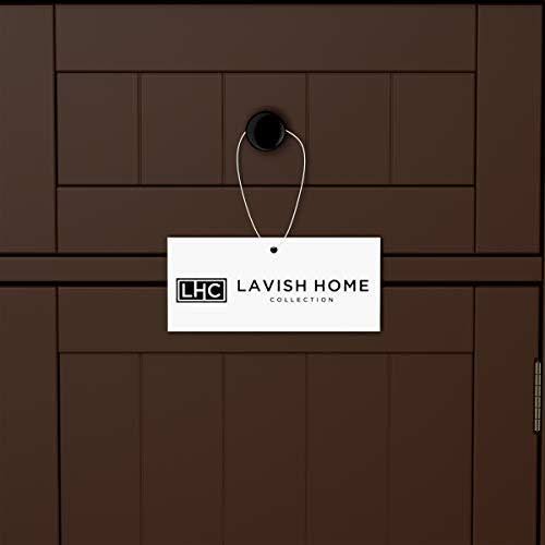 Dark Brown Accent Table with Storage Drawer and Cabinet W3658