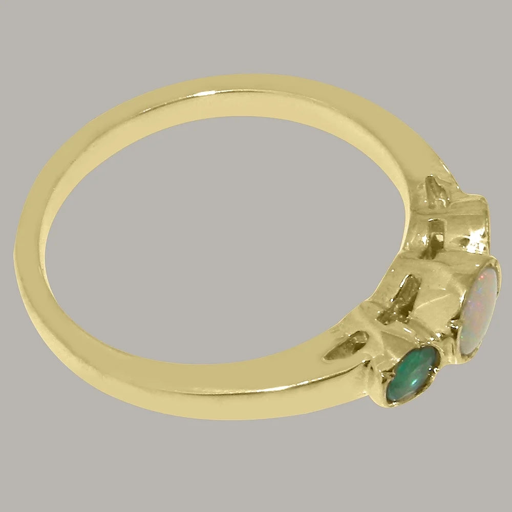 9k Yellow Gold Opal Emerald Ring J26657