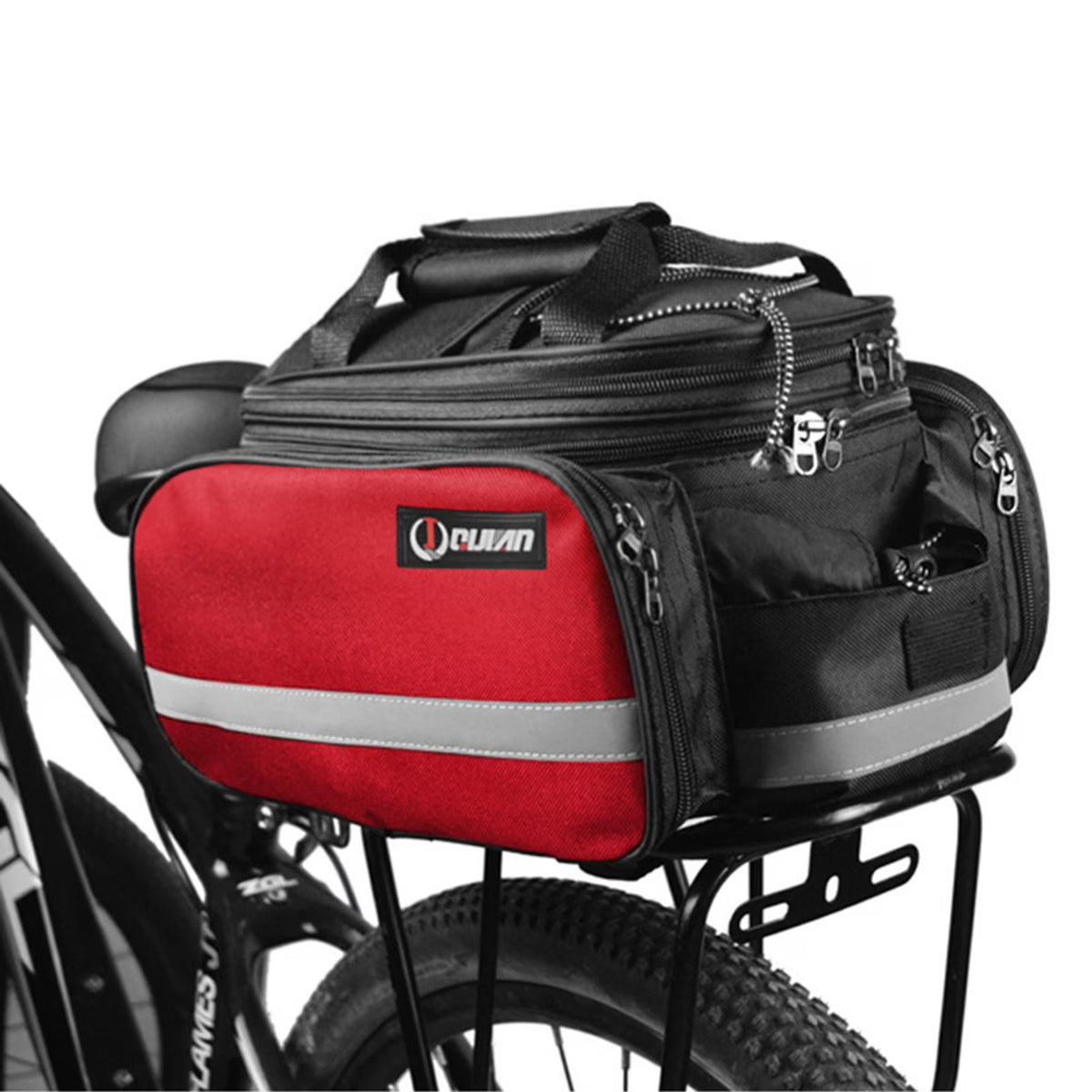 Rear Seat Bag Expandable MTB Bike Rack Bag with Rain Cover T247