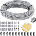 1/8 inch T316 Stainless Steel Cable Railing Kit with Crimp Sleeves and Thimble D100
