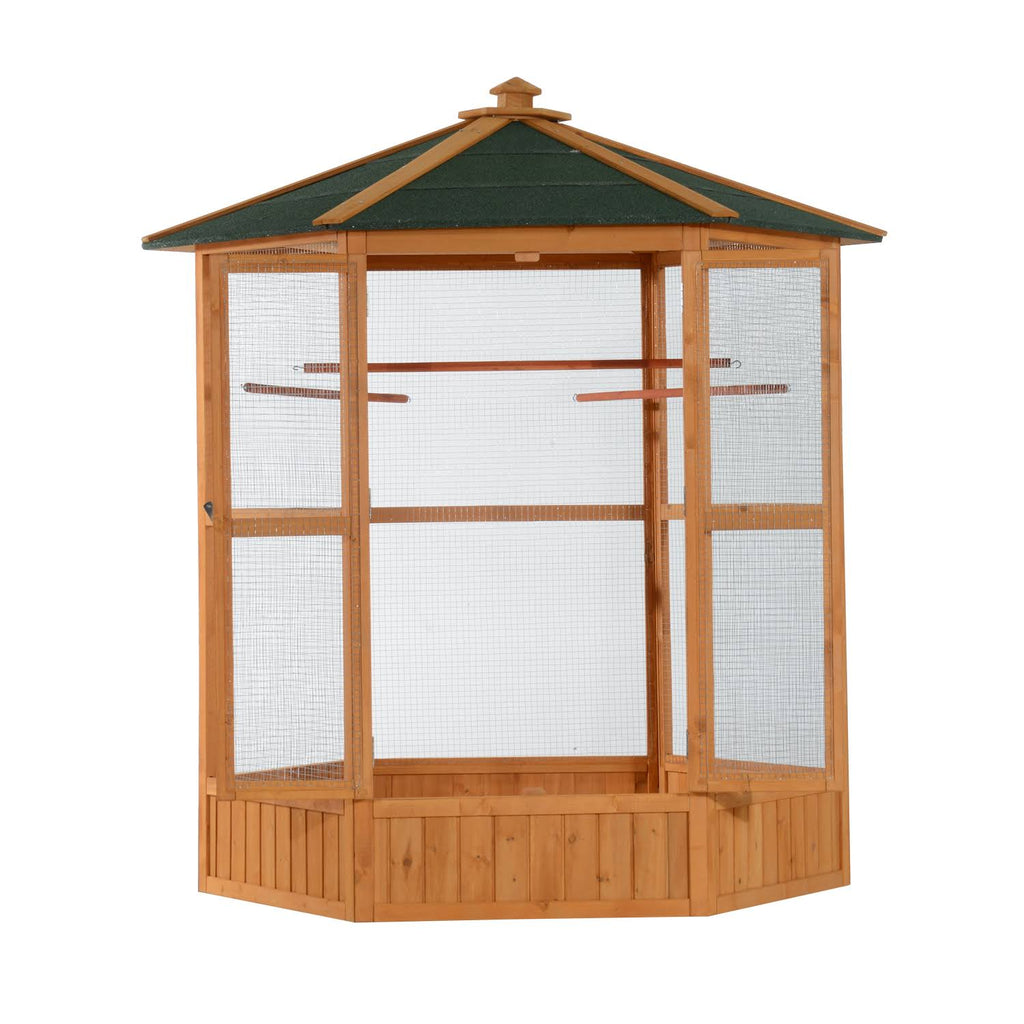 Brown Hexagonal Bird Cage X537385