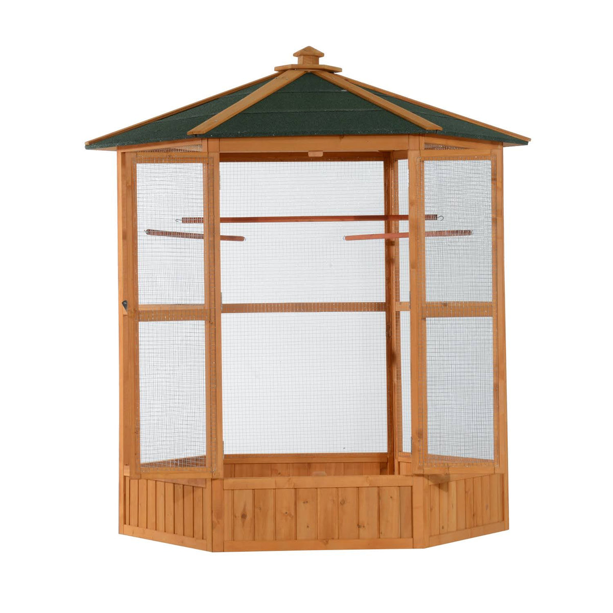 Brown Hexagonal Bird Cage X537385