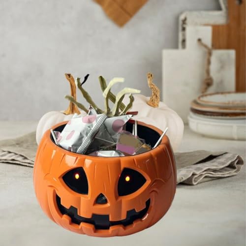 Skull Bowl with Lighted Red Eyes and Moving Skeleton Hand H777
