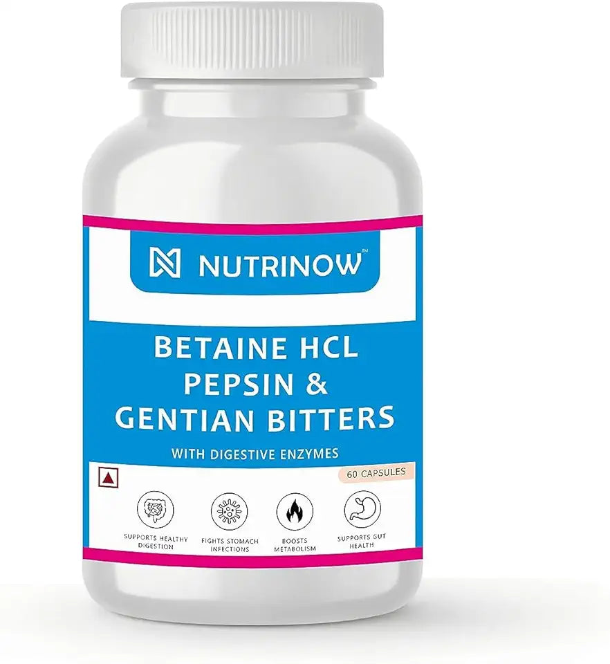 Betaine HCL Pepsin Gentian Bitters 60 Veg. Capsules Q2871