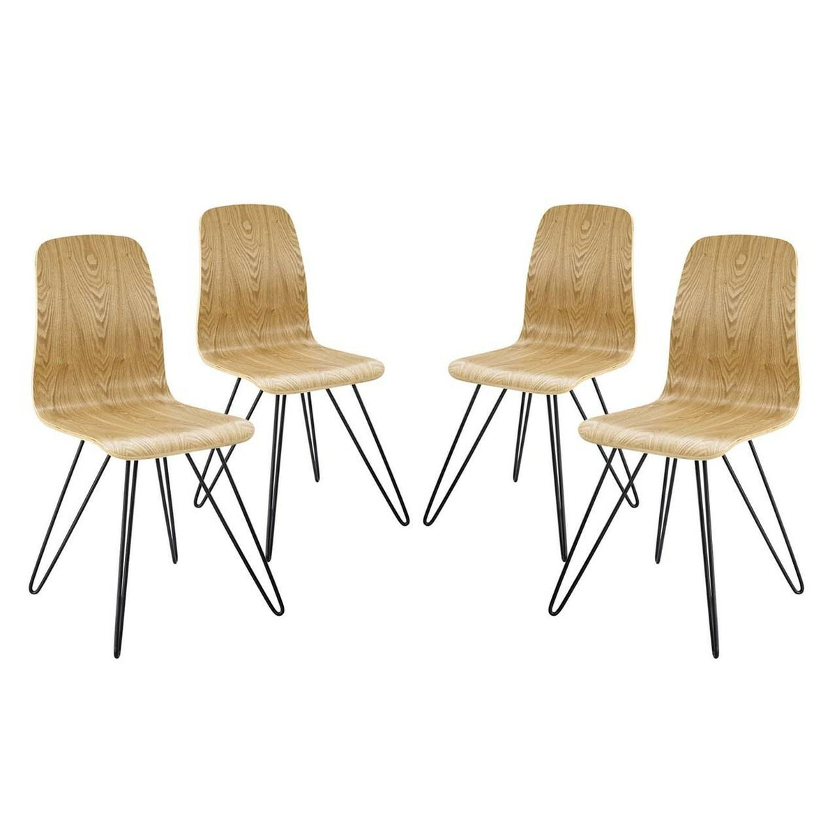 Brown Wood Side Chair, Set of Four A147385