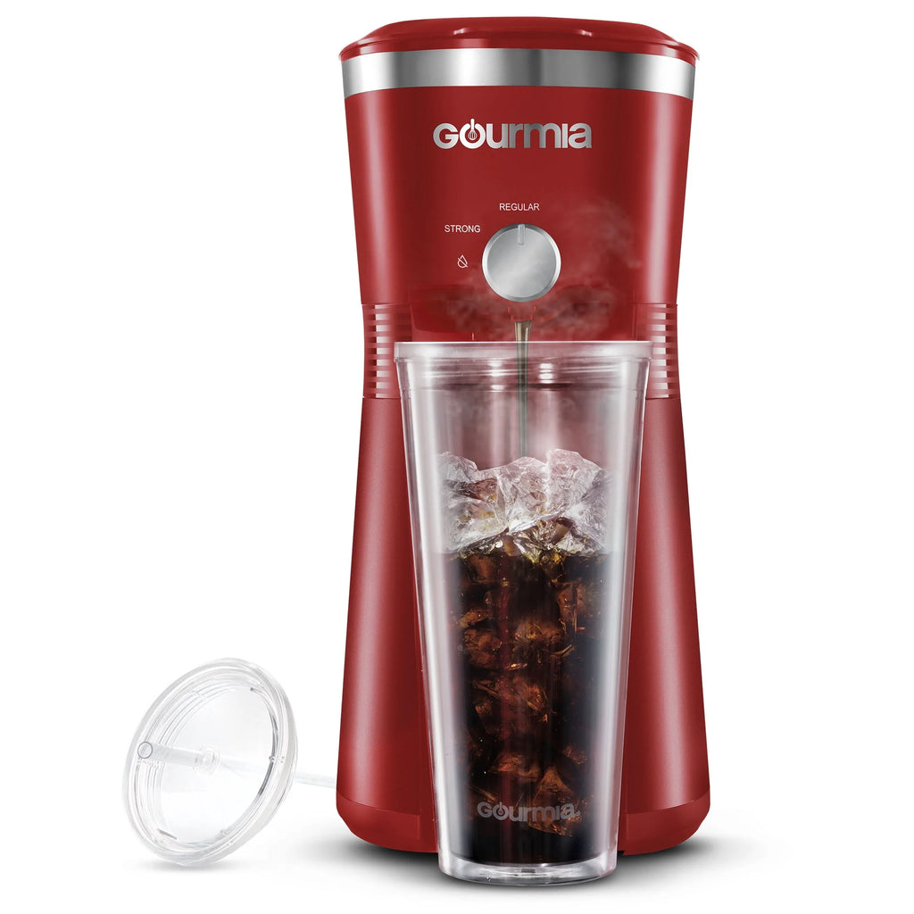 Red Iced Coffee Maker with 25 fl oz Tumbler N816367