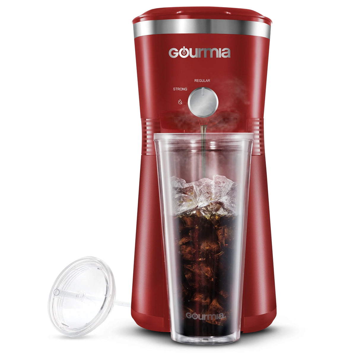 Red Iced Coffee Maker with 25 fl oz Tumbler N816367