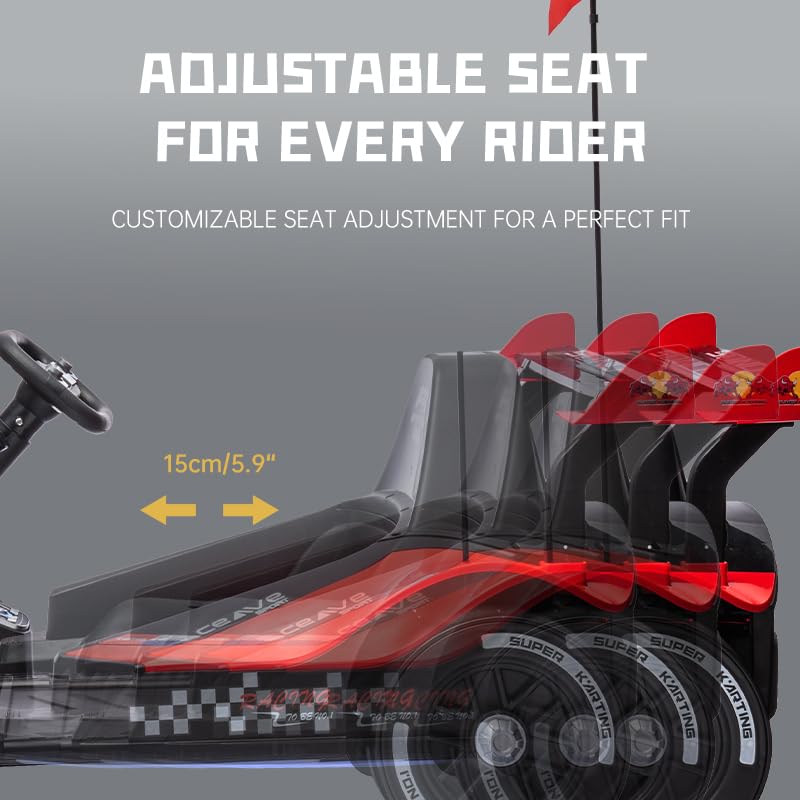 24V Rechargeable Ride-On Toy with LED Lights and Adjustable Seat B831