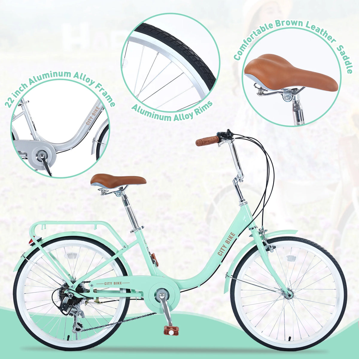Pink 22 7 Speed Aluminium Alloy Frame Kids Bike I333087