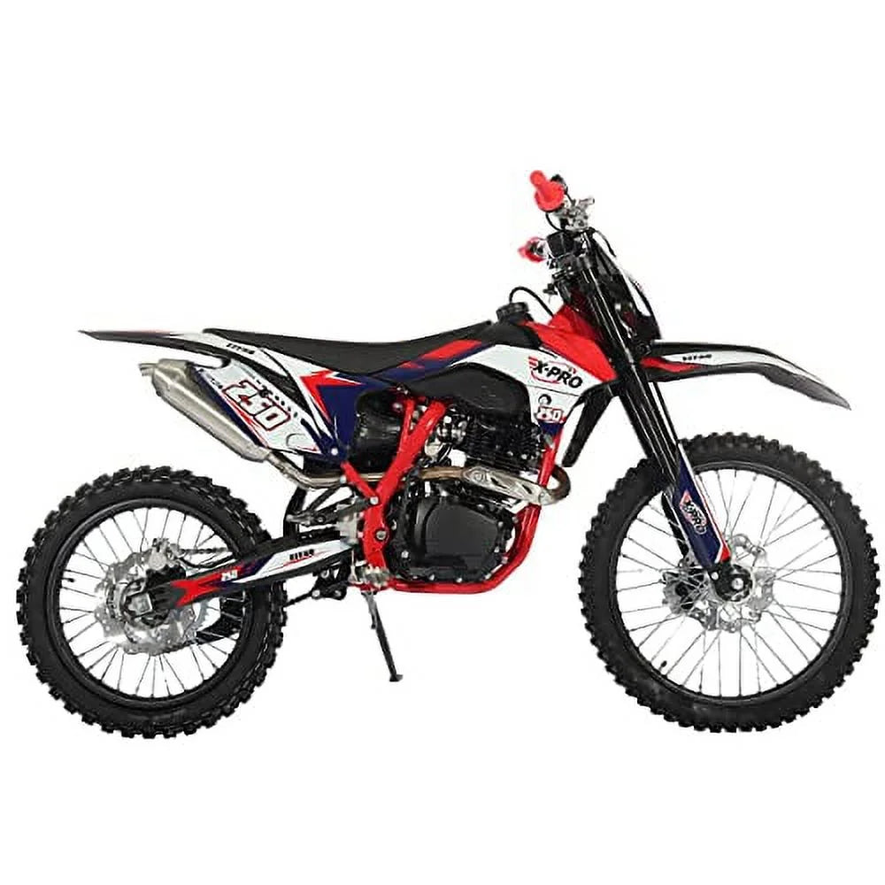 250cc Gas Pit Dirt Bike, 5-Speed Manual Transmission, Electric/Kick Start E32069