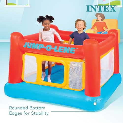 Inflatable Bounce Castle Trampoline with Crawl-Thru Door and Net I198629