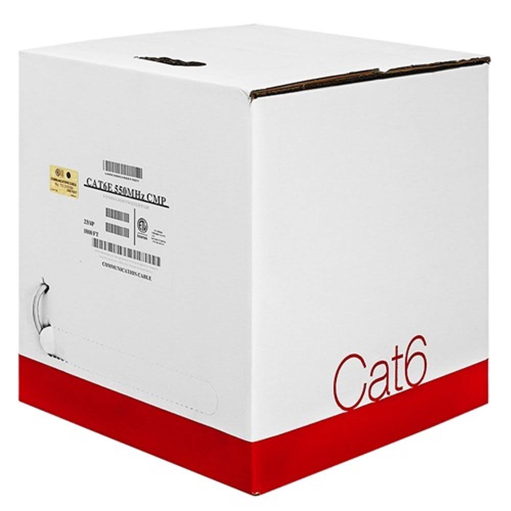 Cat6 23AWG Bare Copper 1000ft Ethernet Cable White N215537