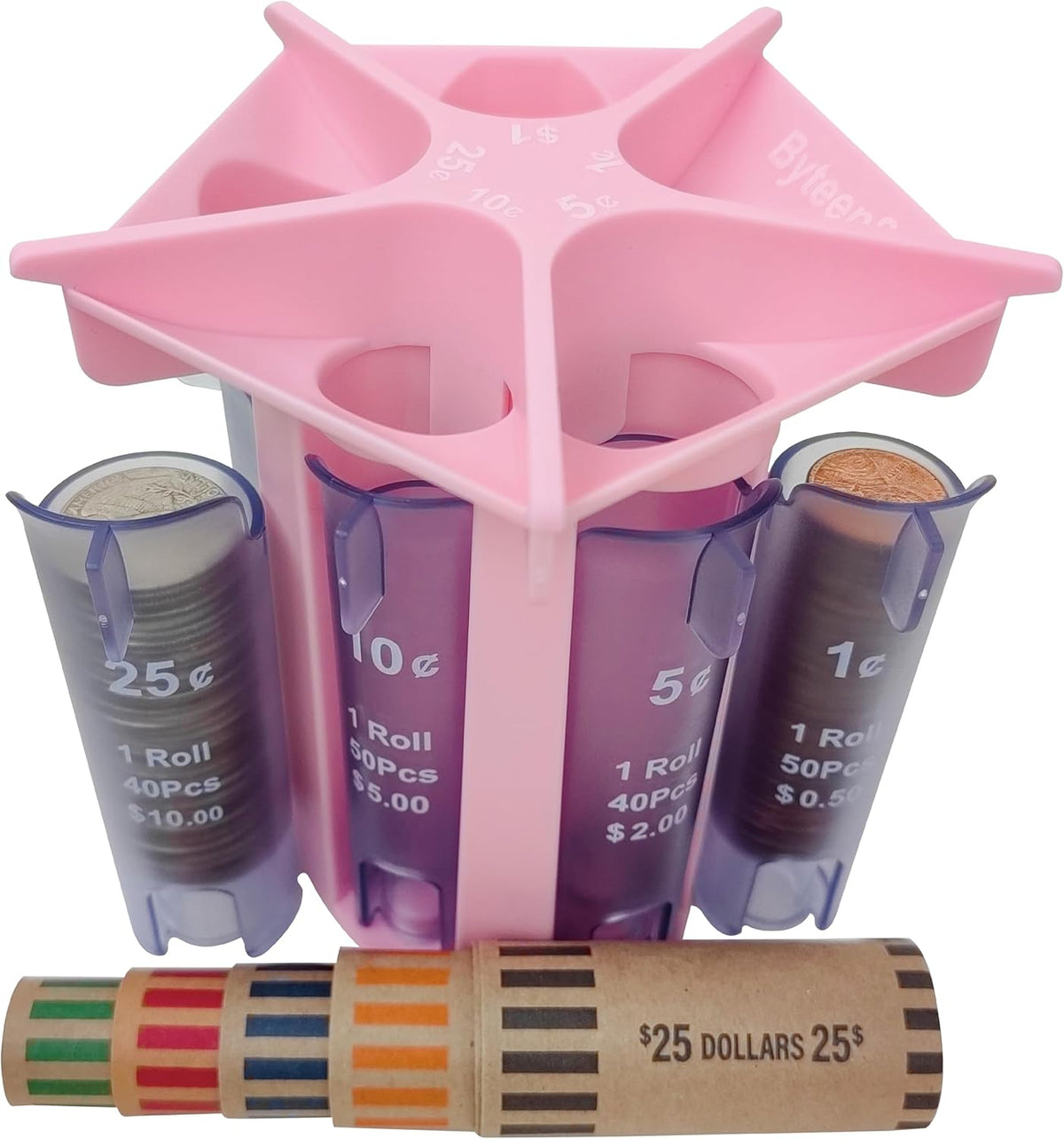 Coin Counter Tube Sorter with Coin Wrappers P472