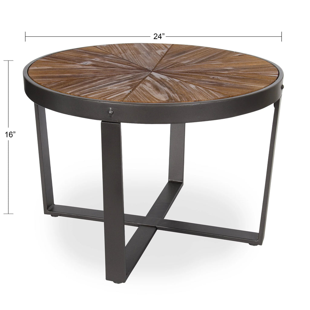 Round Wood and Metal Coffee Table D422697