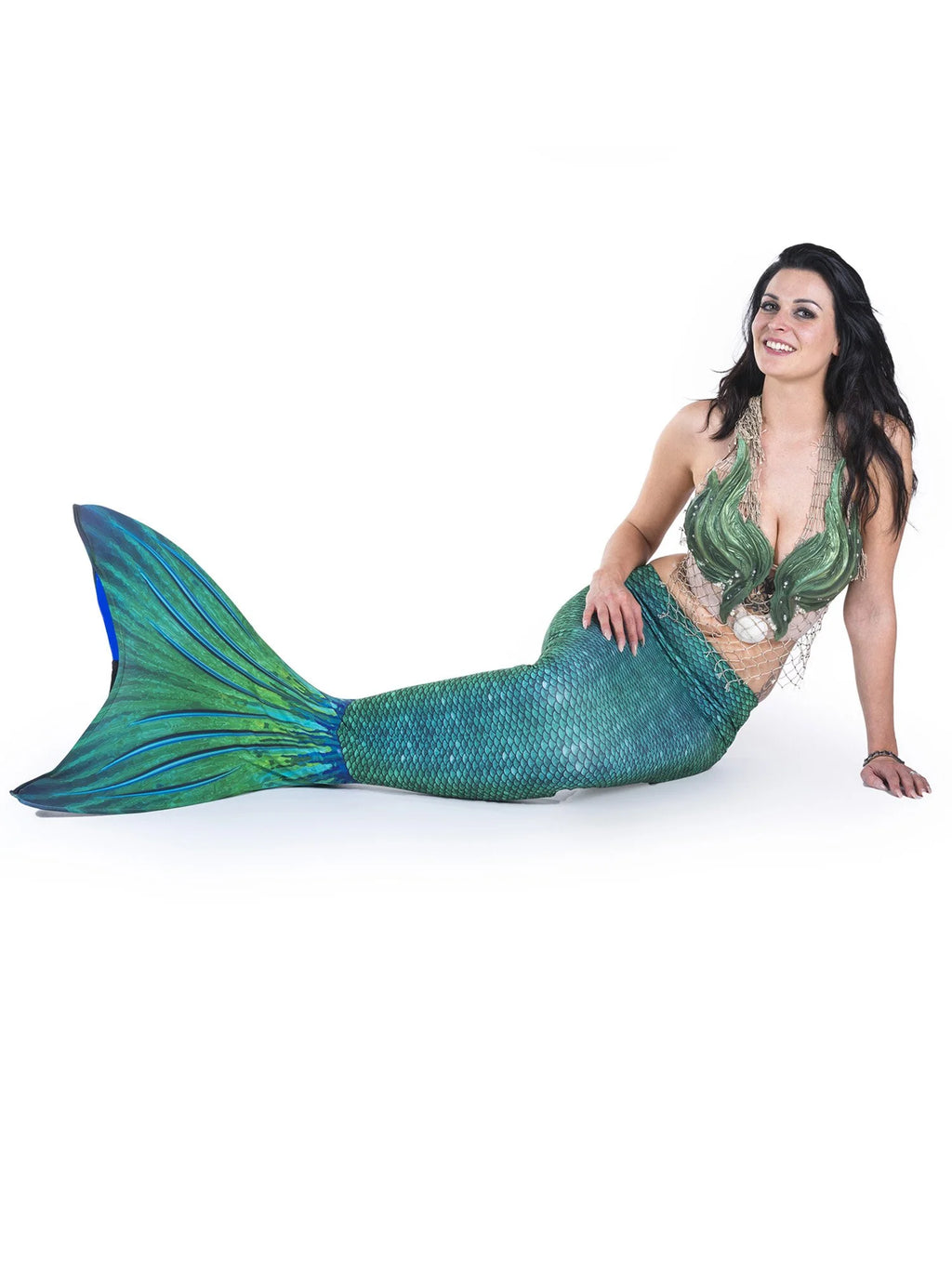Green Mermaid Tail and Monofin Swim Set Q594665