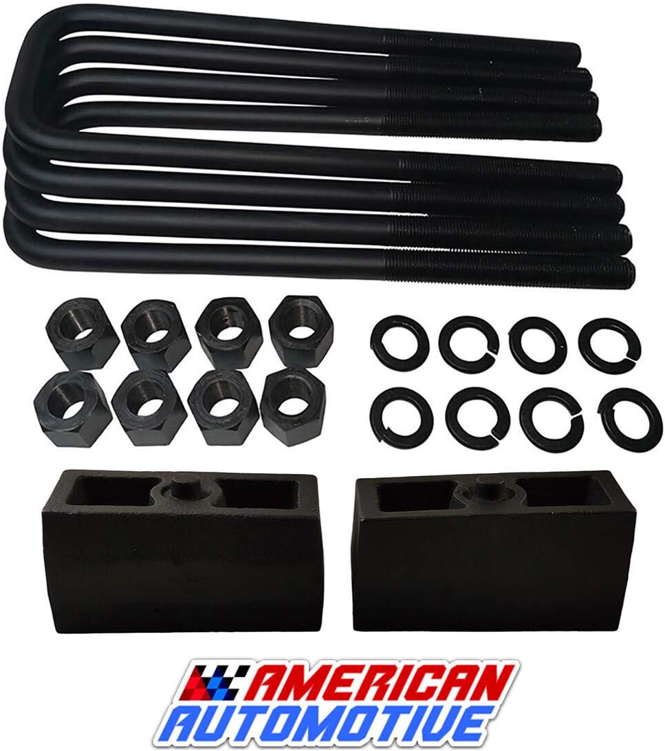 1.5 Rear Suspension Lift Cast Iron Blocks with 12.5 Square Leaf Spring Axle U Bolts K454228