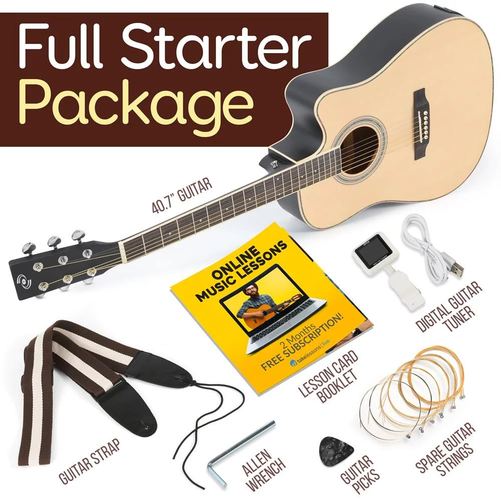 41” Steel String Spruce Wood Acoustic Electric Cutaway Guitar E610