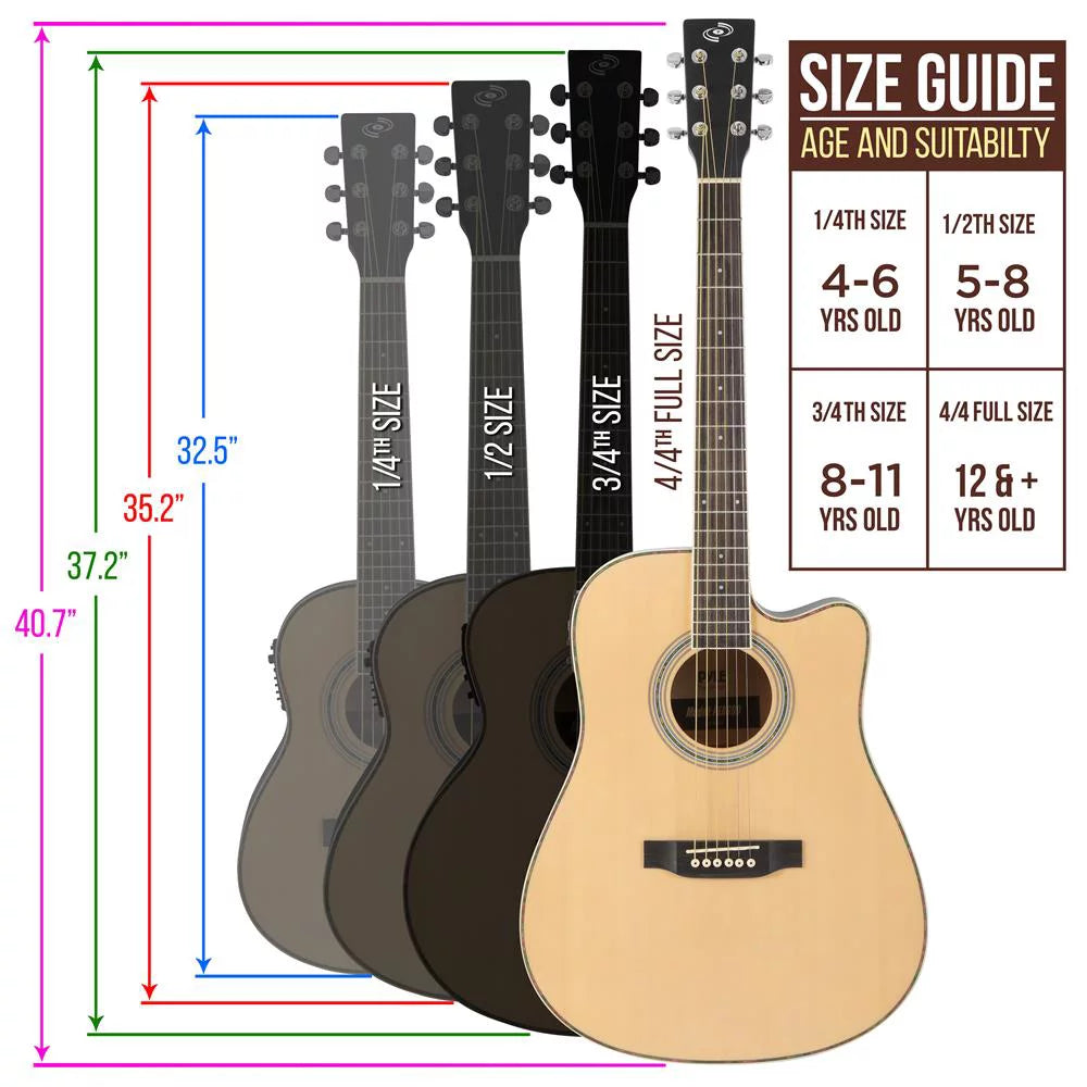 41” Steel String Spruce Wood Acoustic Electric Cutaway Guitar E610