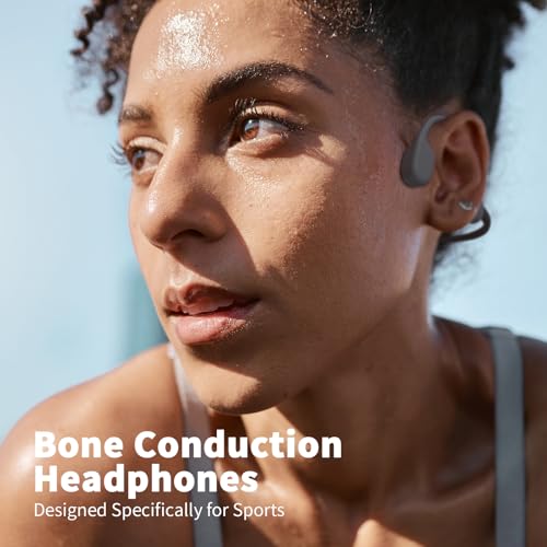 Bone Conduction Headphones, Bluetooth 5.4 Open Ear Headphones with Mic, IPX7 Waterproof Sport Headphones U614386