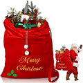 Burgundy Velvet Christmas Drawstring Gift Bags J514164