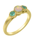 9k Yellow Gold Opal Emerald Ring J26657