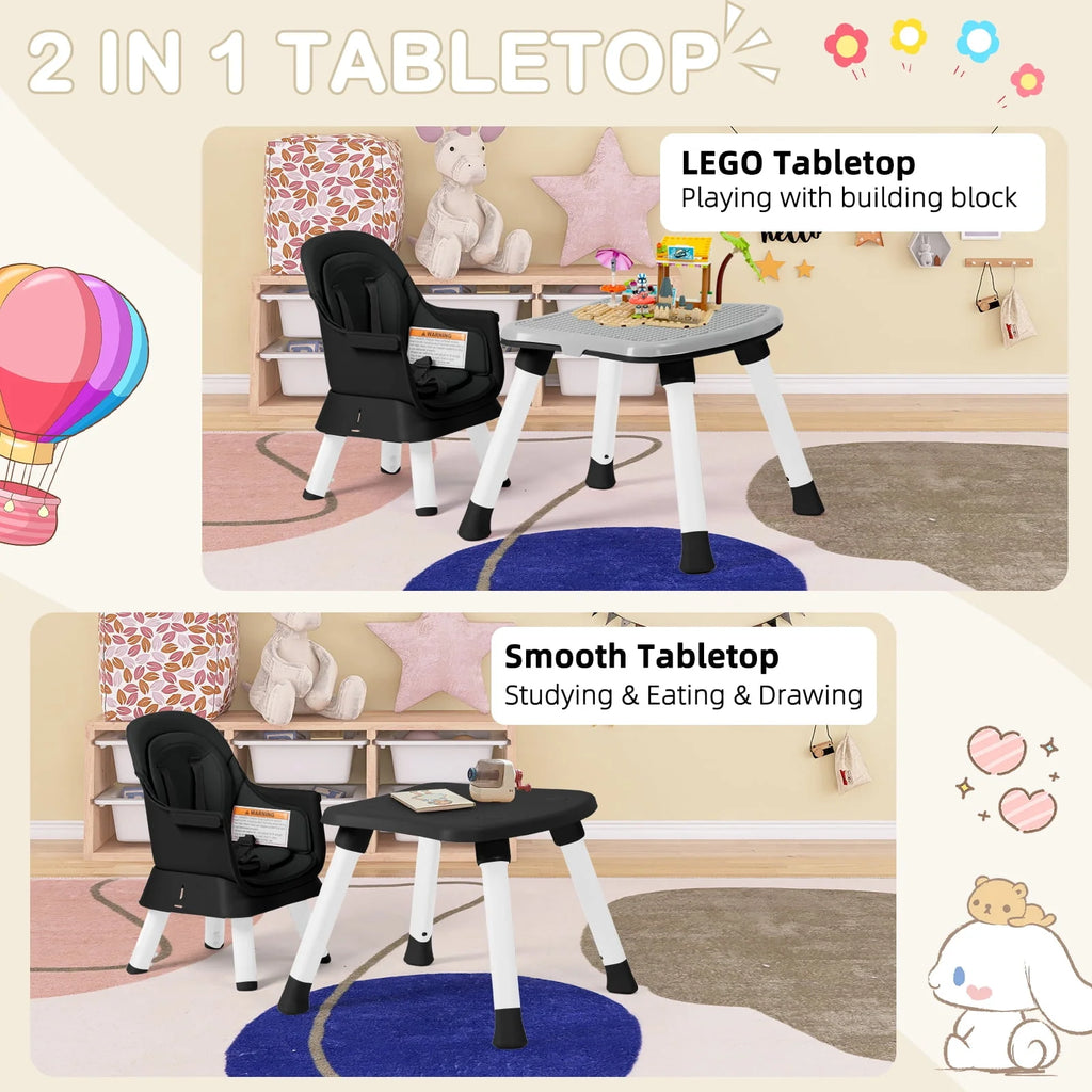 8 in 1 Black Baby High Chair P408