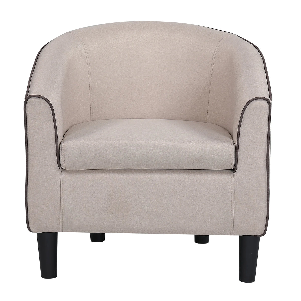 Beige Accent Chair with Ottoman R89097
