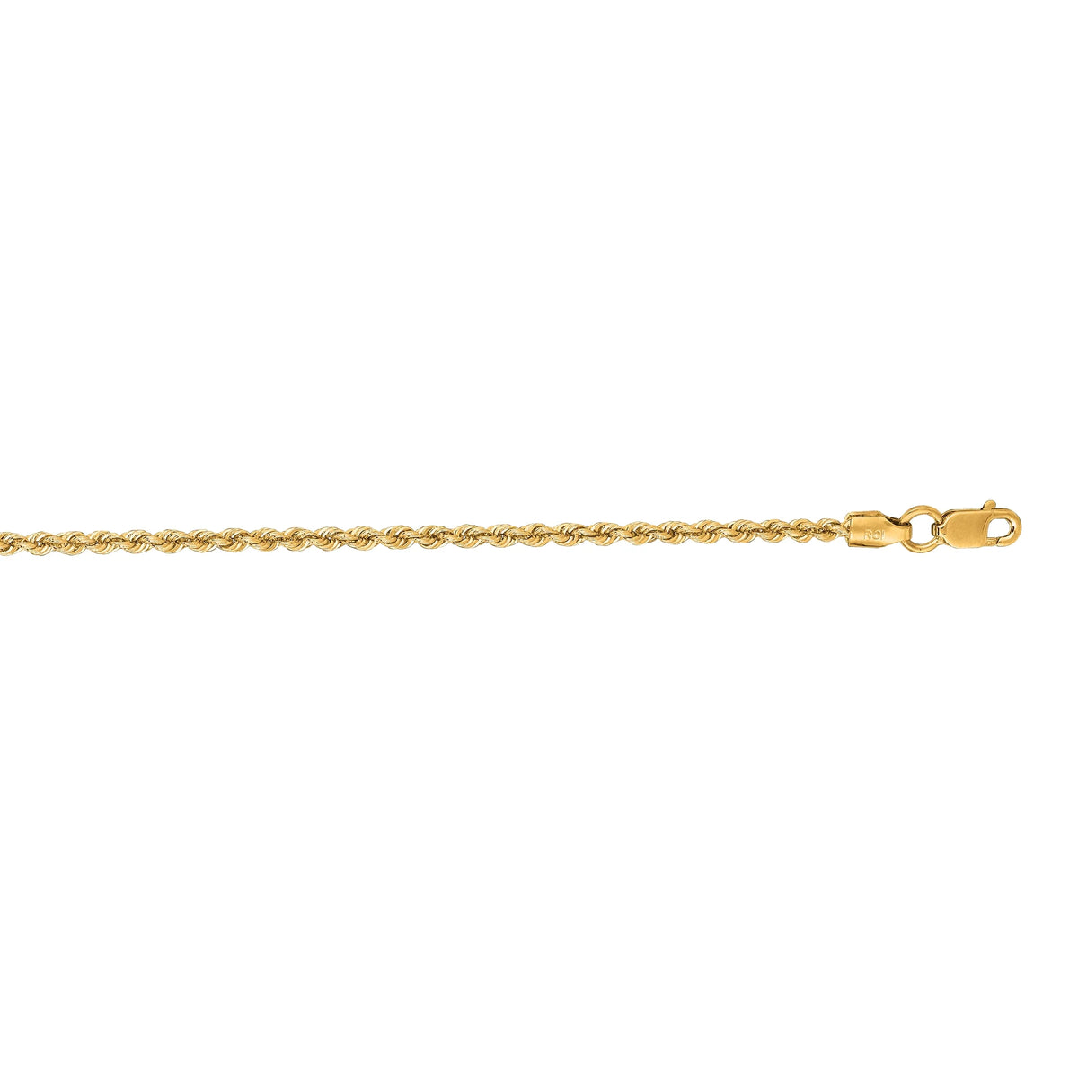 14K Yellow Gold 20in 2mm Solid Rope Chain with Lobster Clasp P48418