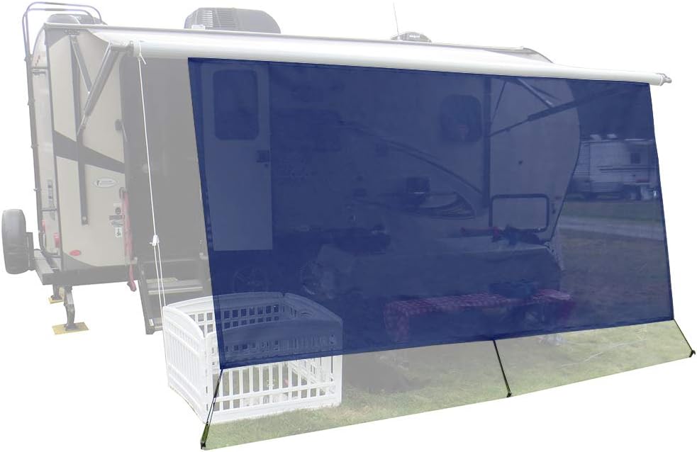 RV Awning Sunshade Screen 10' X 12' 3'' Black Mesh Sun Shade N62874