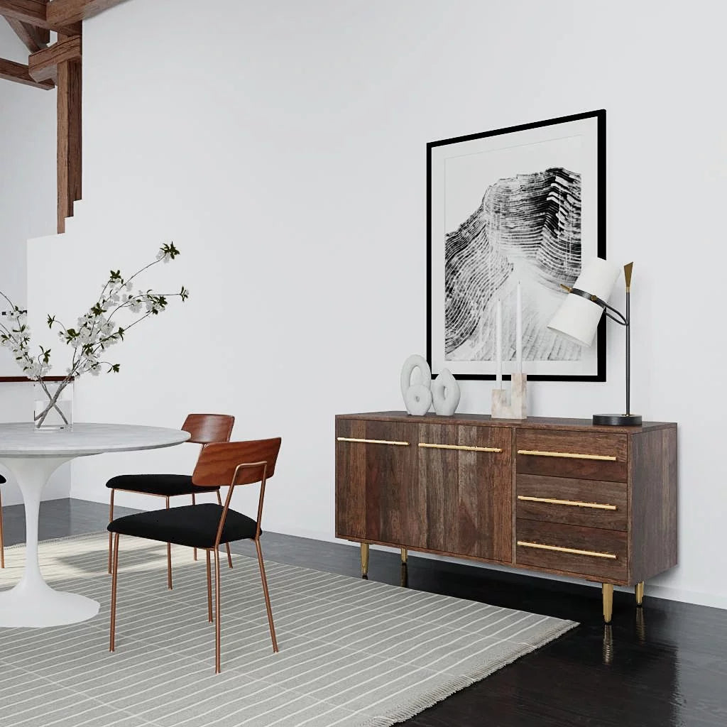 Dark Brown 3-Drawer 2-Door Wood Console Table P277807
