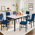 Faux Marble 7 Piece Dining Table Set with Chairs C7770