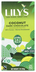 Coconut Dark Chocolate Bar, 3 Ounce Z613