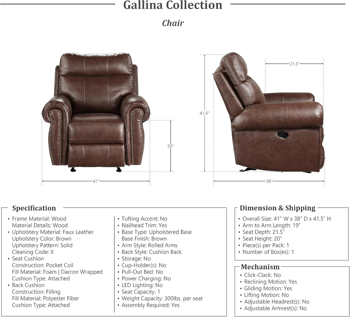Brown Glider Recliner T150288