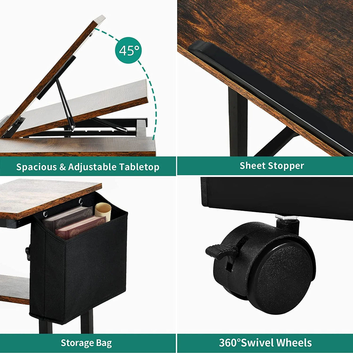Portable Laptop Table with Charging Station K614875