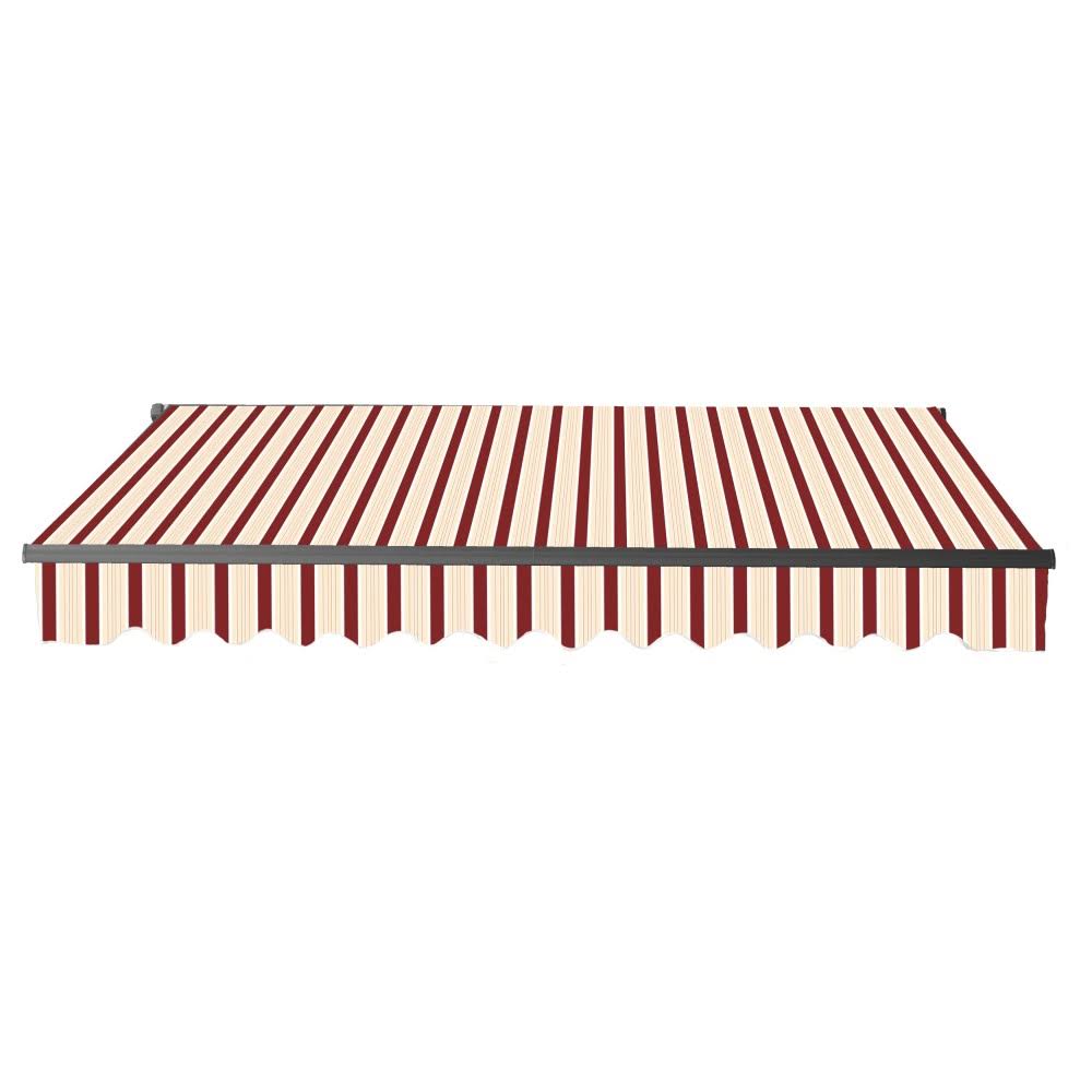 Black Frame Retractable Patio Awning 13 x 10 ft Multi Red Y65062