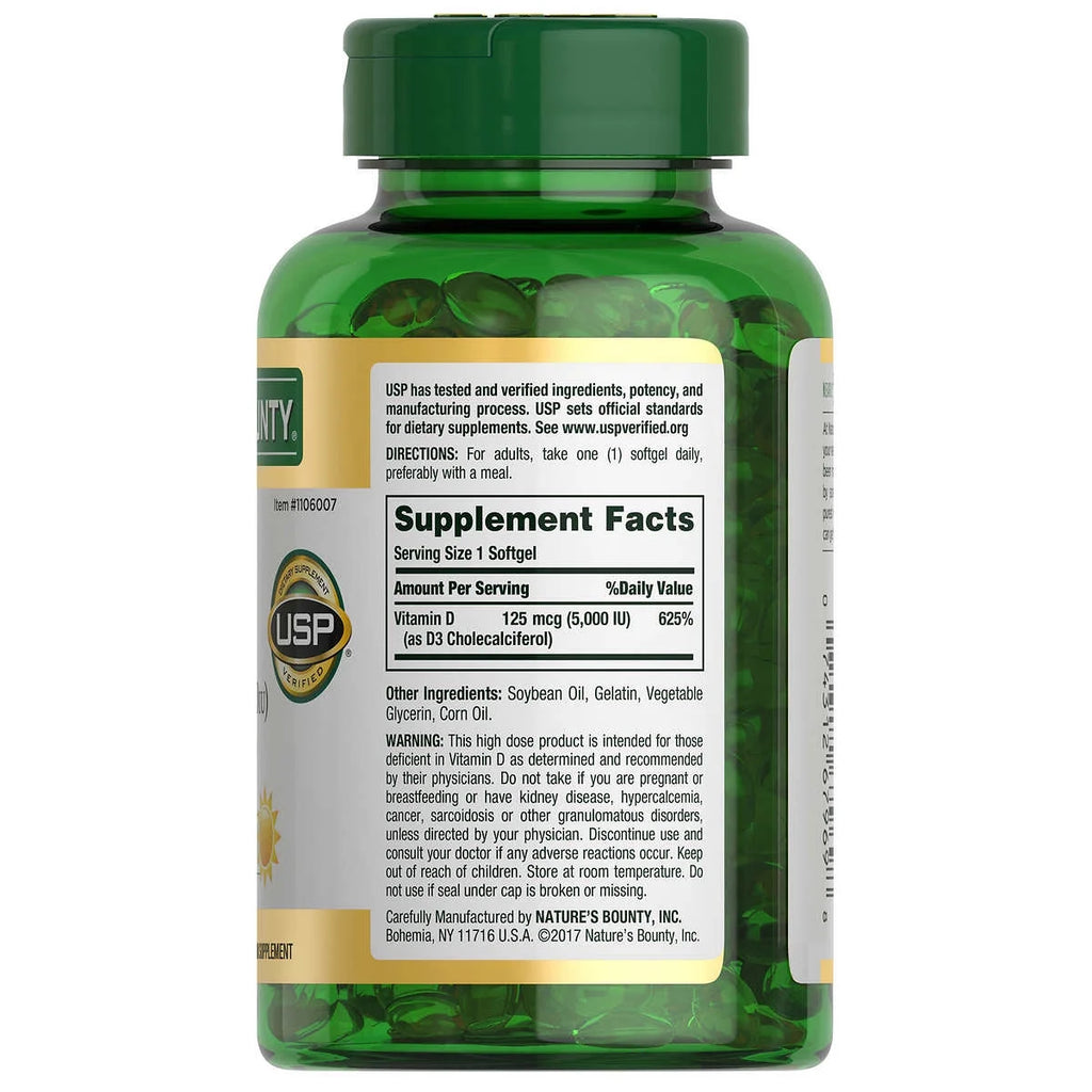5 Pack Vitamin D3 125 mcg 400 Softgels Z938848