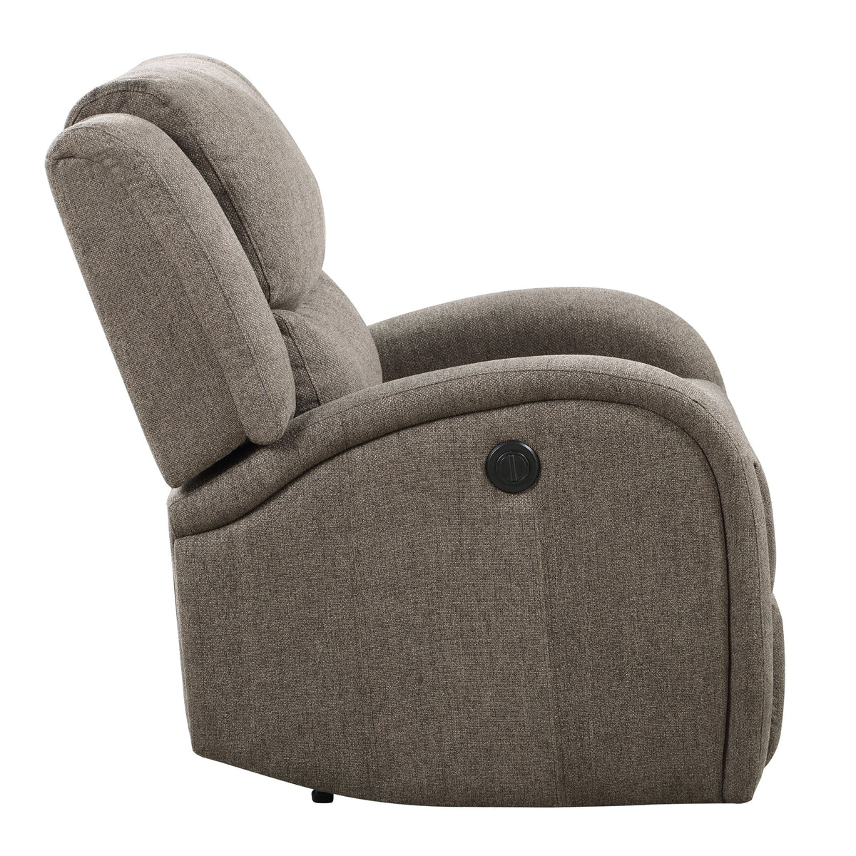 Brown Chenille Fabric Power Reclining Chair Q3915