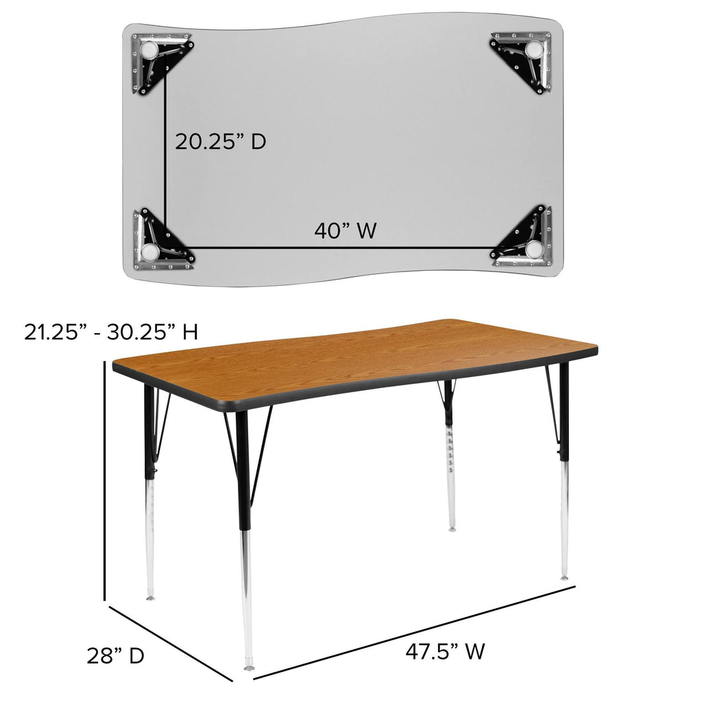3 Piece Oak Laminate Activity Table Set F222314