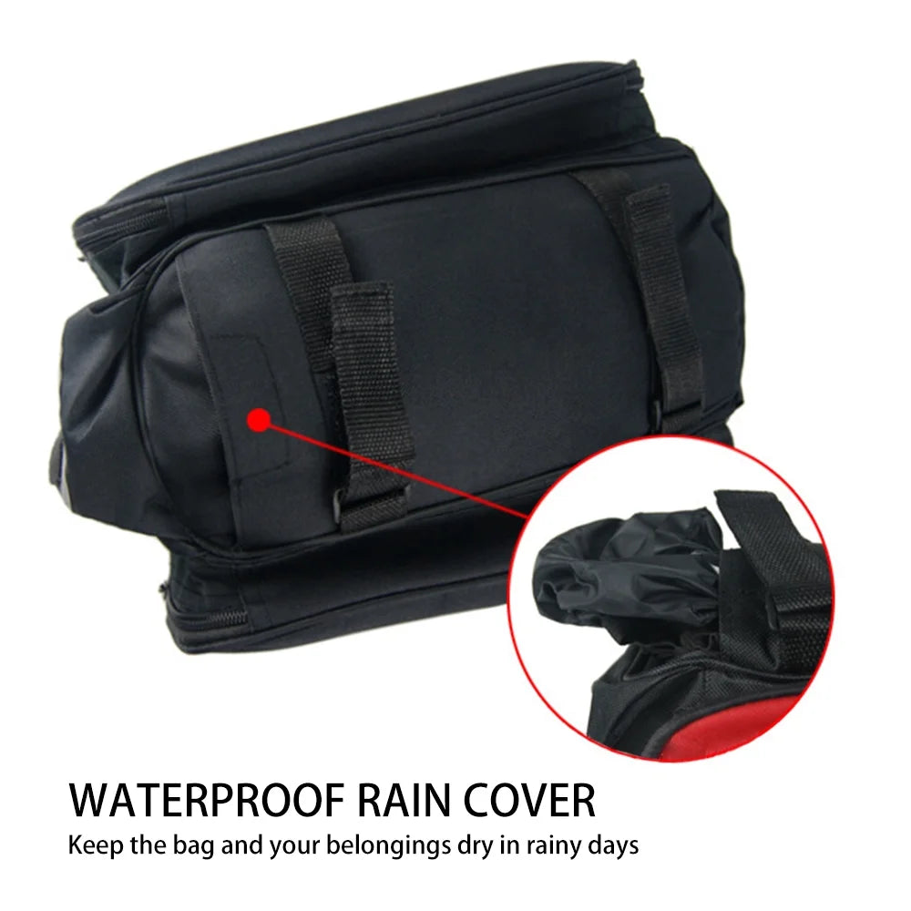 Rear Seat Bag Expandable MTB Bike Rack Bag with Rain Cover T247