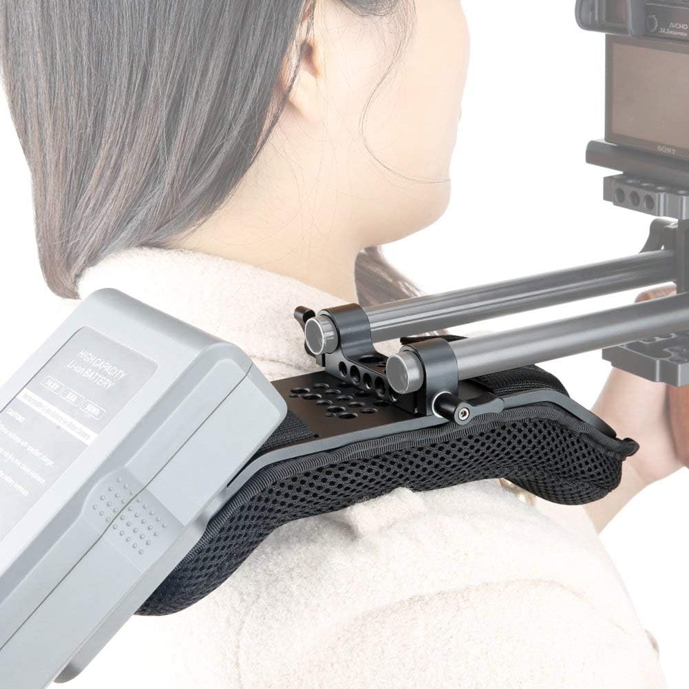 Shoulder Mount Support System for Video Camcorder Camera DSLR Rig (15mm Railblock) Pack of 2 H39595