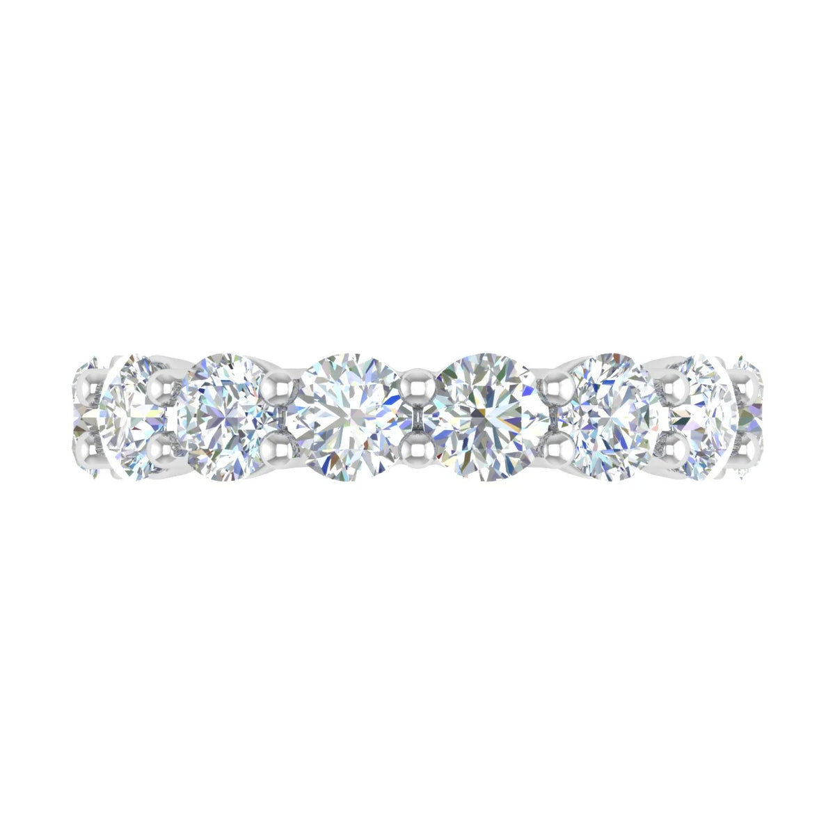 14K White Gold Diamond Eternity Wedding Band Ring A945552