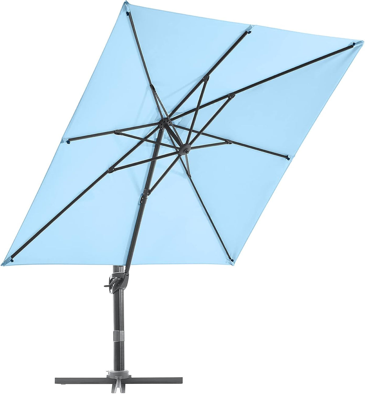 9x9 FT Square Cantilever Patio Umbrella with Cross Base M82505
