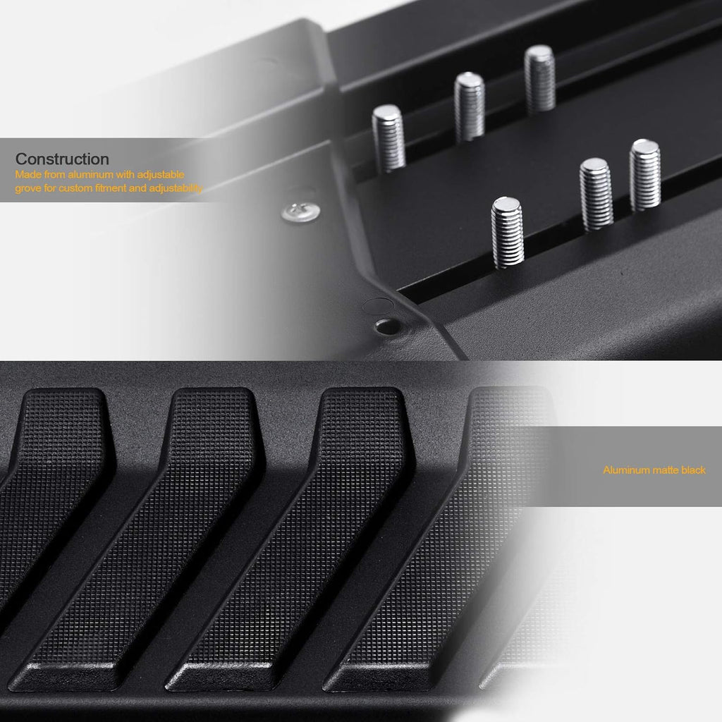 Aluminum Running Boards Matte Black Q165