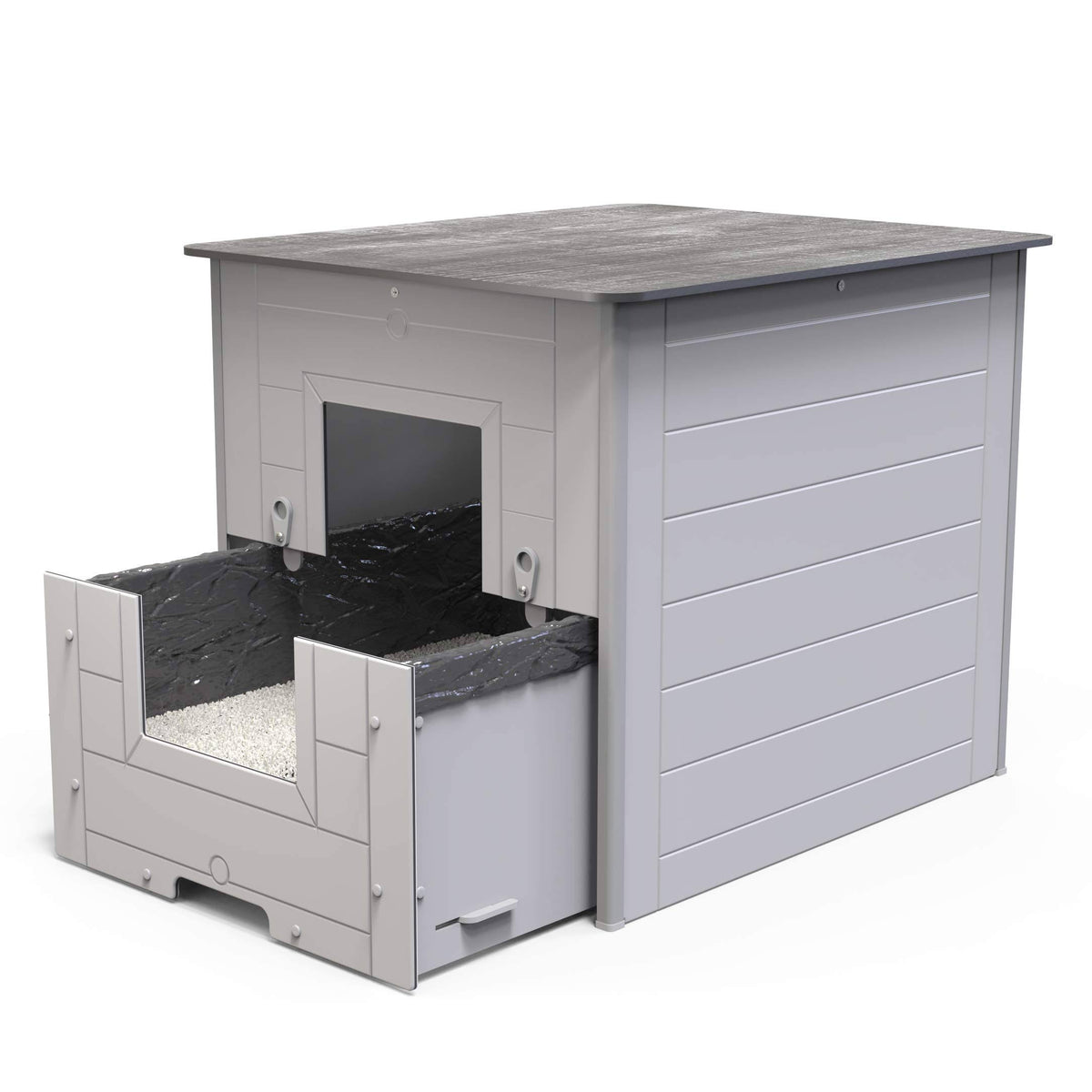 Cat Litter Box with Drawer and Lid Q641698