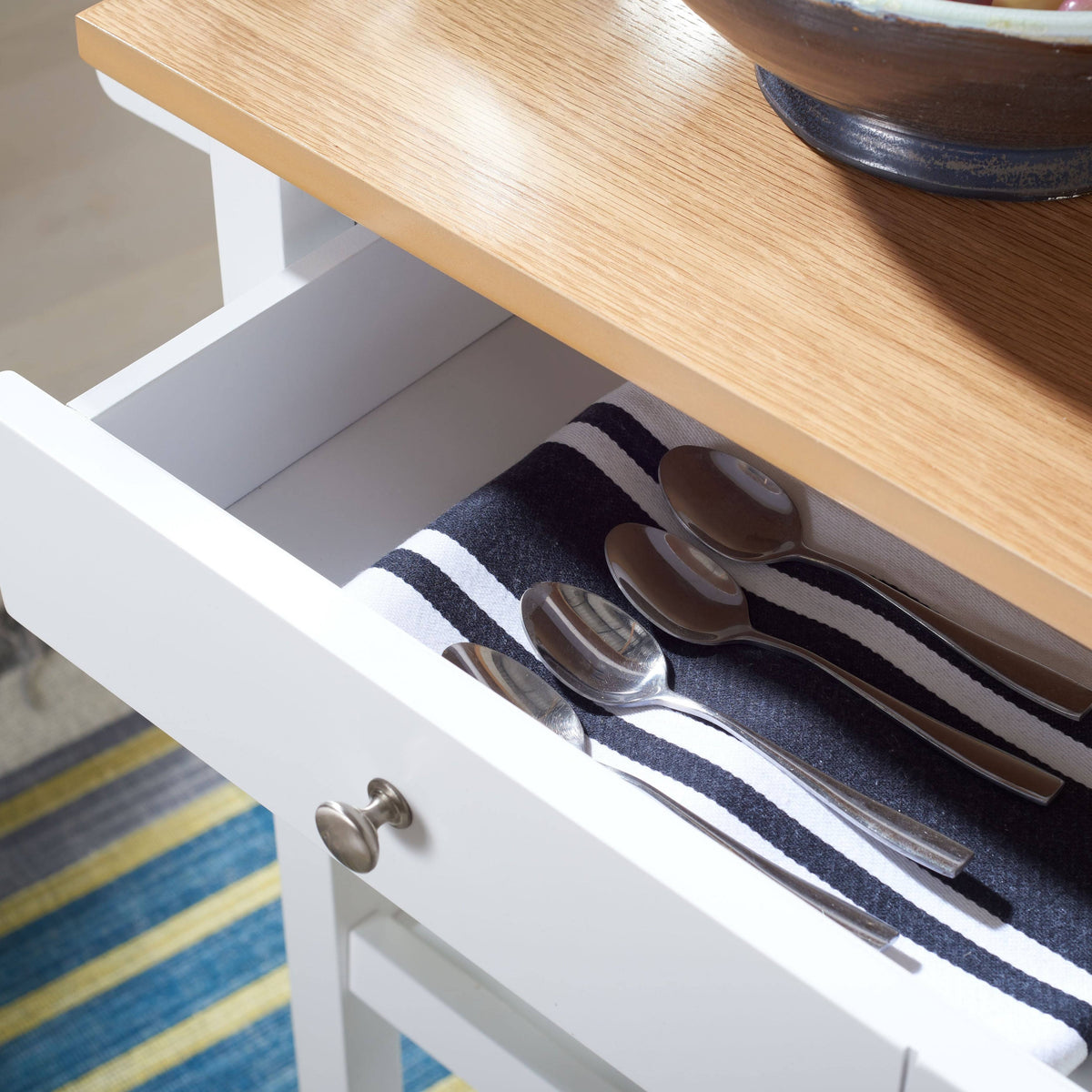 White 2 Drawer 3 Shelf Kitchen Cart M6529