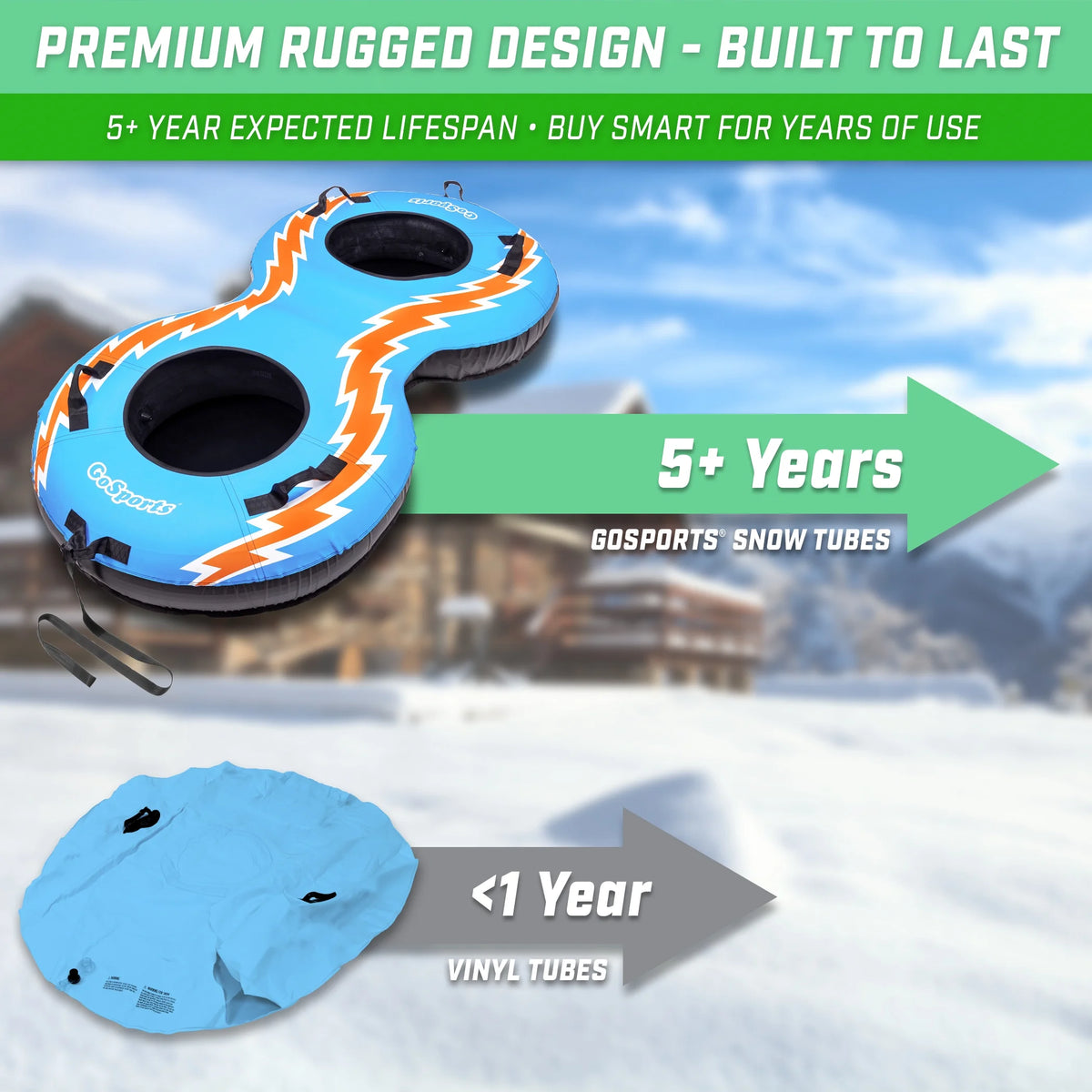 Retro 2 Person Snow Tube with Canvas Cover A8167