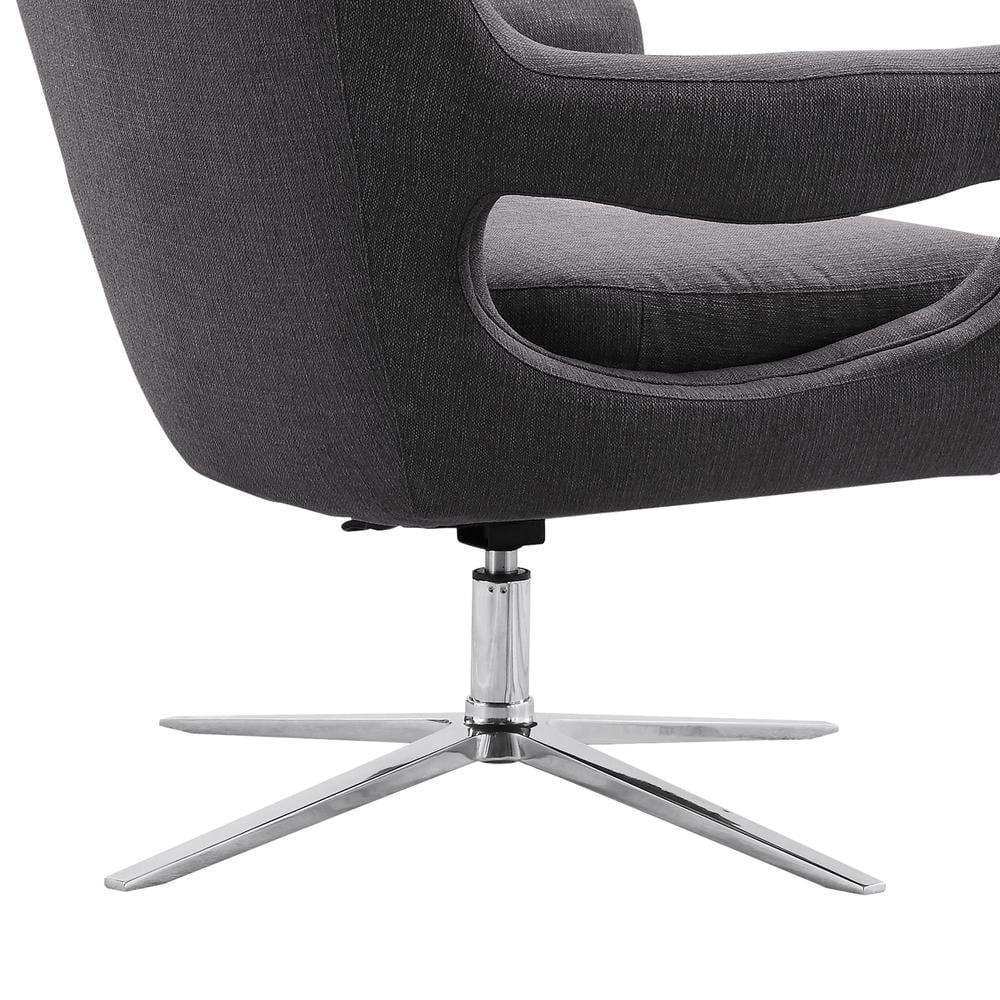Grey Fabric Adjustable Swivel Accent Chair U661