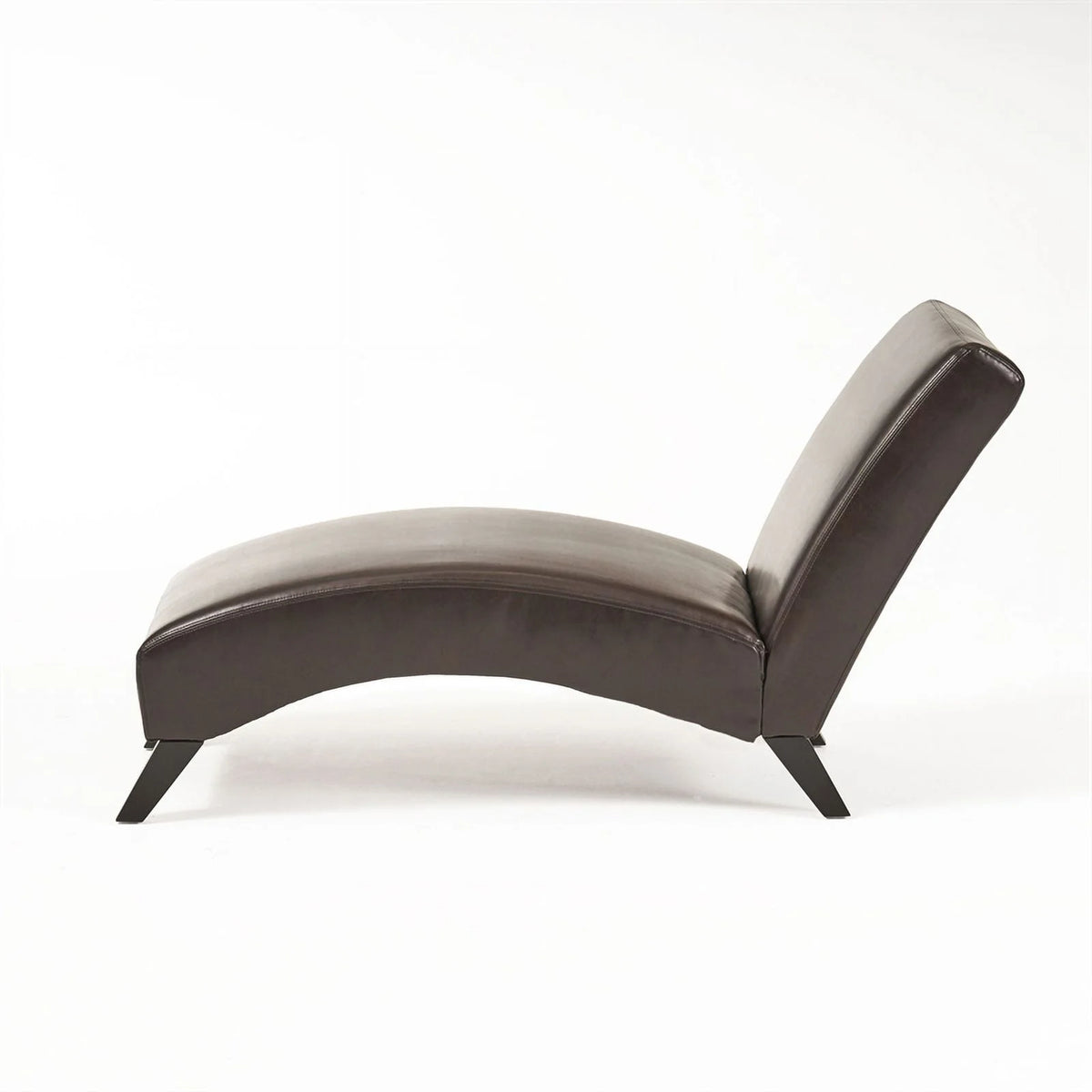 Brown Bonded Faux Leather Chaise Lounge J5083