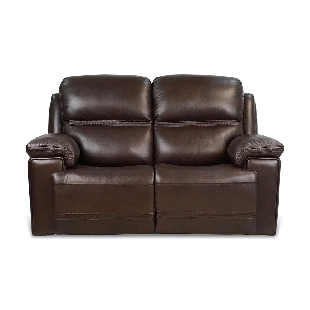 Leather Power Reclining Loveseat with Adjustable Headrest W50225